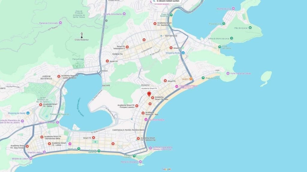 Best Gyms in Rio de Janeiro for Tourists - Smartfit Map